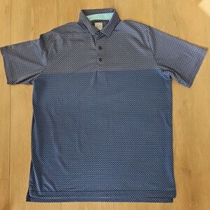 Callaway Polo Shirt Mens Large Blue Opti-Dri Geometric Golf Short Sleeve
